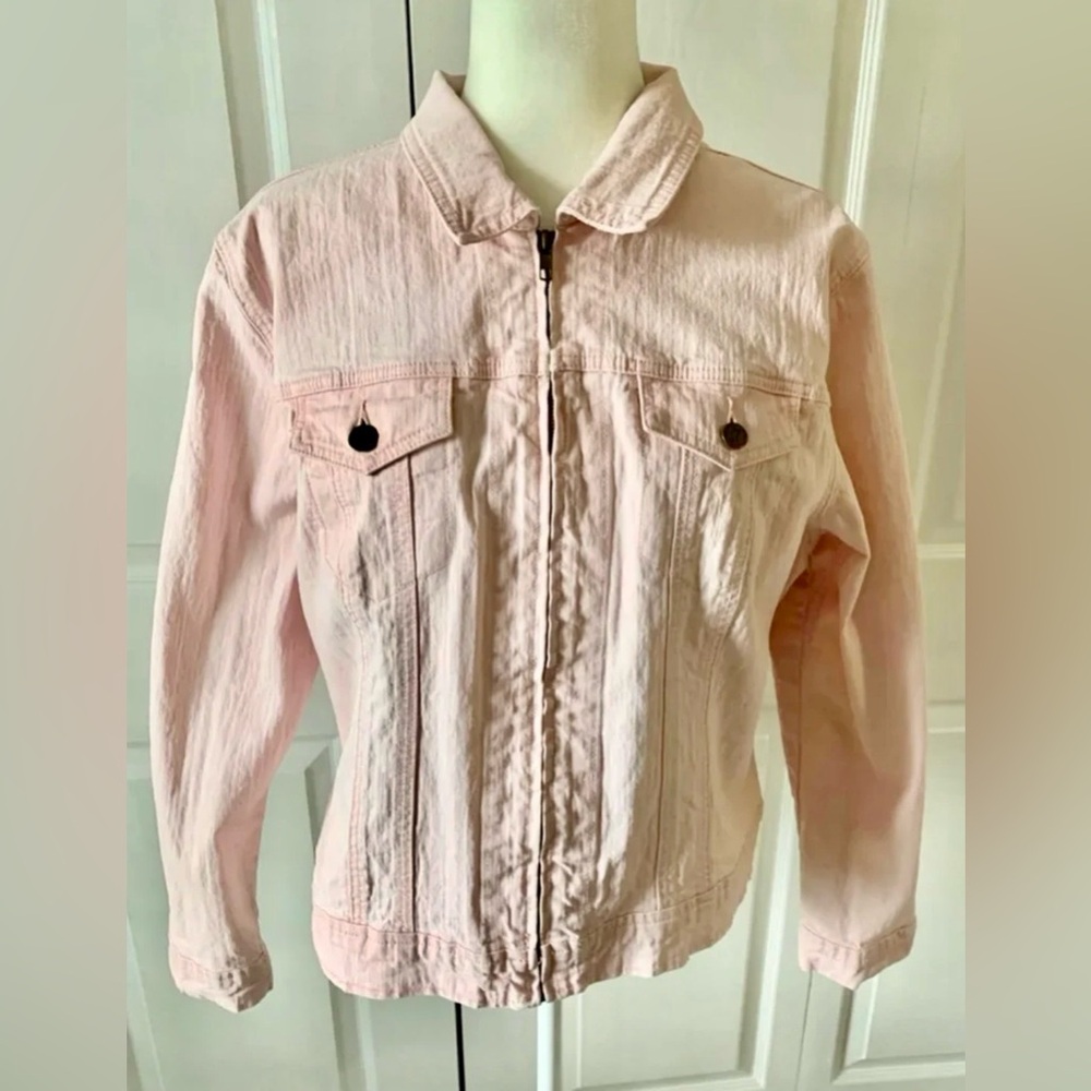 Jacket NY Jeans woman’s size xlarge pink denim coat